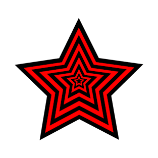 Black and Red Star illusion T-Shirt