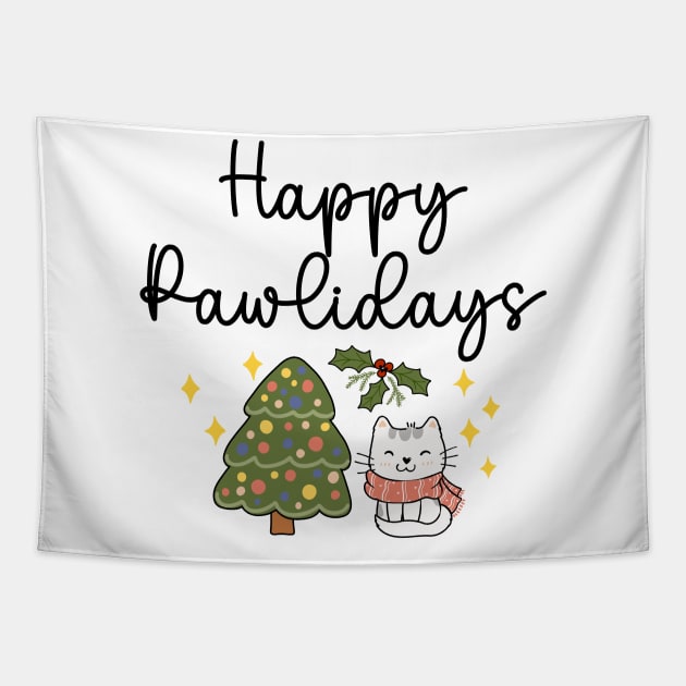 Happy Pawlidays Tapestry by shopfindingbeni