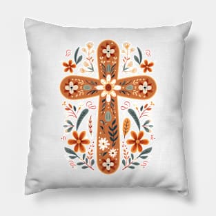 Scandinavian Folk Art Cross Pillow