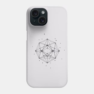 Dodecahedron Geometric Line Drawing Phone Case