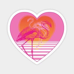 Flamingos at Sunset | Pink Flamingos | Vintage Flamingos | Magnet