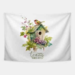 Birdhouse Melody 1 Tapestry