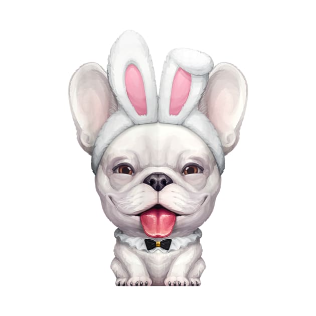 White French Bulldog Wear Easter Bunny Ear by Rojio