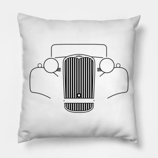 Singer Nine Roadster 1940s British classic car black outline graphic Pillow