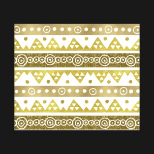 Gold Hand Drawn Tribal Pattern T-Shirt