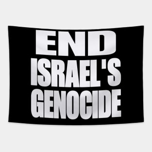 End Israel's GENOCIDE - White - Front Tapestry