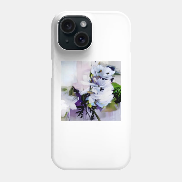 Abstract White Floral Phone Case by DANAROPER