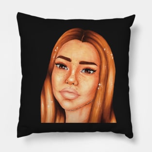 portrait girl stars aesthetic Pillow