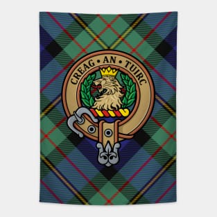 Clan MacLaren Crest over Tartan Tapestry