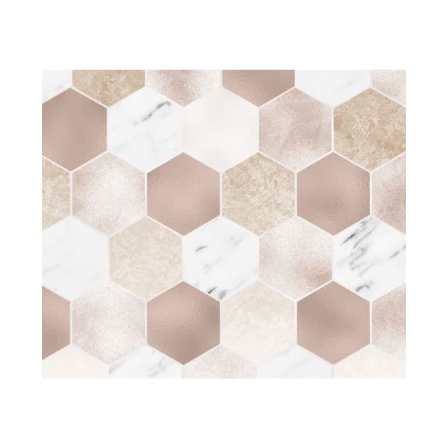 Blush pearl and marble hexagons by marbleco