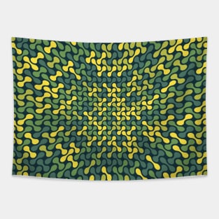 Warped Metaballs Pattern (Green Yellow) Tapestry