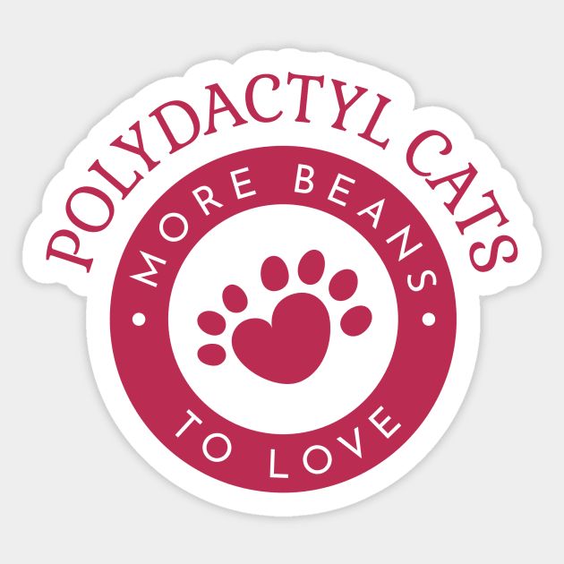 Polydactyl Cat Lover Pawprint Cat Sticker TeePublic