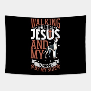 Jesus and dog - Whippet Tapestry