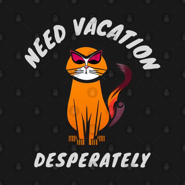 Cat Needs Vacation - I Need Vacation Urgently by Dippity Dow Five