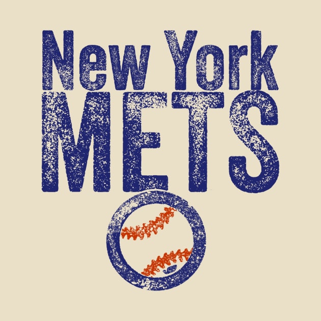 Mets Baseball Weathered by Throwzack