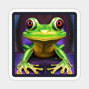 Frogger Spirit Animal (3) - Trippy Psychedelic Frog Magnet