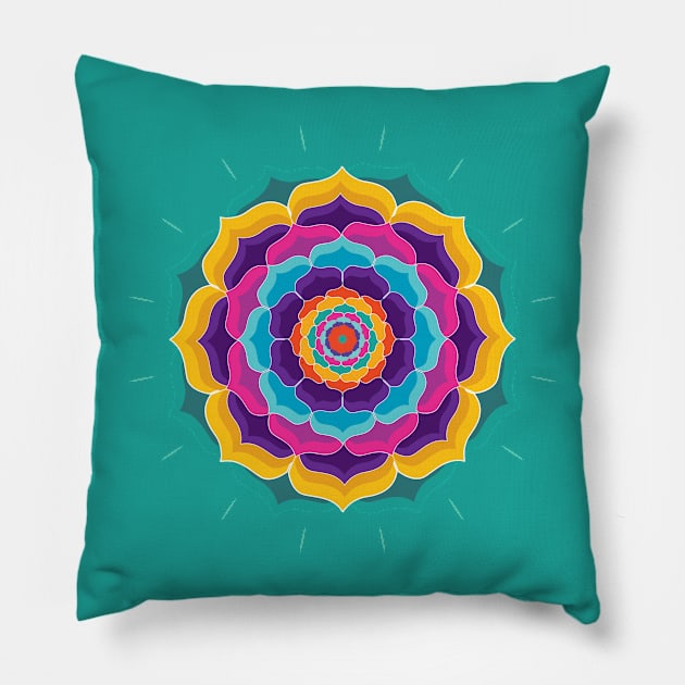 Colorful Mandala Pillow by emma17