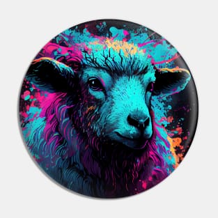 Sheep Art Style 90s Pin