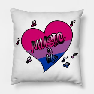 Music is life - Bisexual heart Pillow