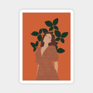 Abstract Woman in a Dress - Minimalist Boho Artwork Magnet