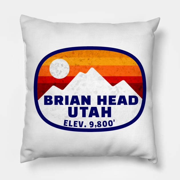 Ski Brian Head Utah Skiing Winter Sports Snowboarding Pillow by TravelTime