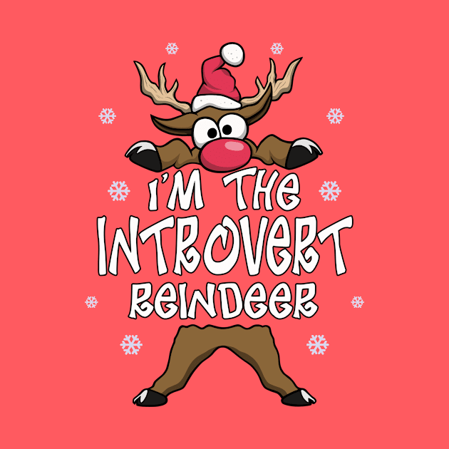 I’m The Introvert Reindeer Family Matching Christmas Pajamas by FrontalLobe