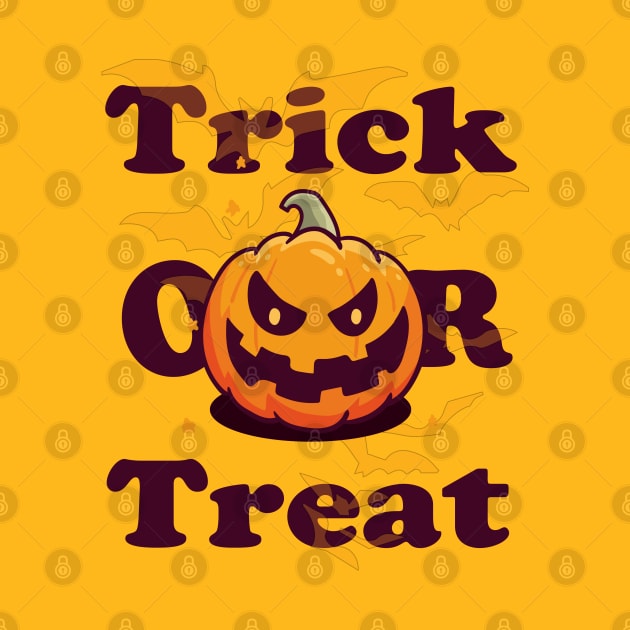 Funny Halloween Gift Trick or treat with scary pumpkin face for men and women by NaniMc