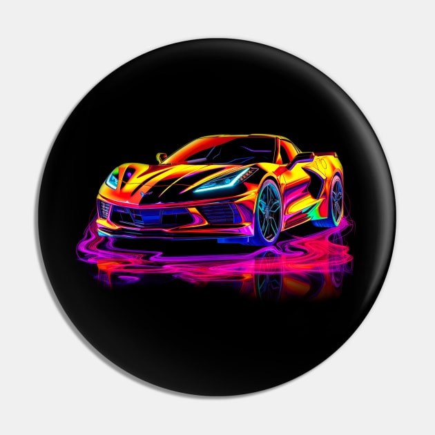 Amplify Orange C8 Corvette racecar refection Supercar Sports car Racing car Pin by Tees 4 Thee