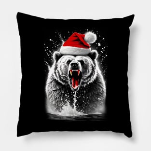 Roaring Santa Bear Pillow
