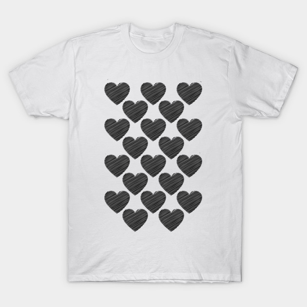 Girls Short Sleeve Doodle Heart Graphic Tee