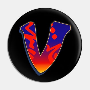 Letter V - Night Sky Pin