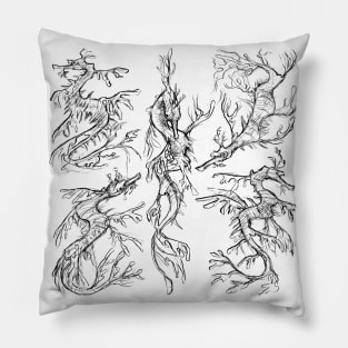 Sketches of a Leafy Seadragon Pillow