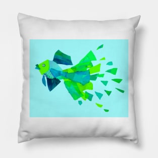 Splish-Splash ~ Bright Greens and Blues Pillow