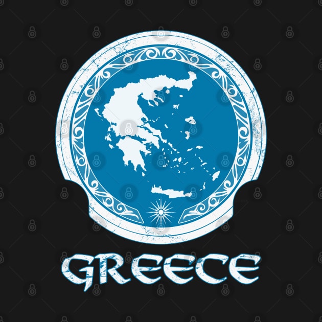 Greece Map Sparta Macedonian Shield by NicGrayTees