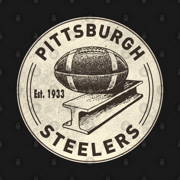 Vintage Pittsburgh Steelers 3 by Buck Tee by Buck Tee