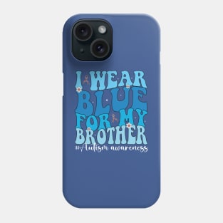 Groovy I Wear Blue For My Brother Autism Awareness Mom Dad Puzzles Phone Case