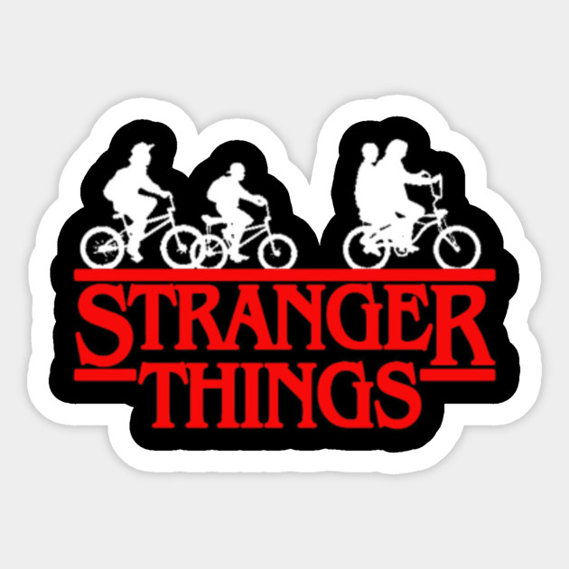 Stranger Things Logo With Silhouette Stranger Things Sticker
