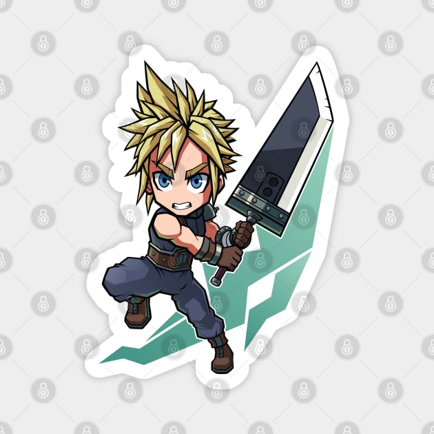 Cloud Strife FF7 Remake Chibi Magnet by Xar623