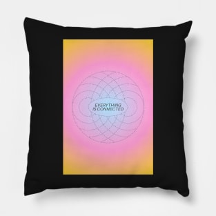 Positive Affirmation Modern Aesthetic Pink and Yellow Gradient Aura Pillow