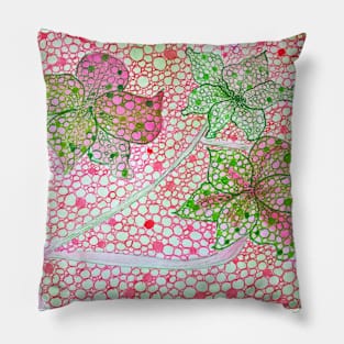 Flowers and circles. Doodle style Pillow