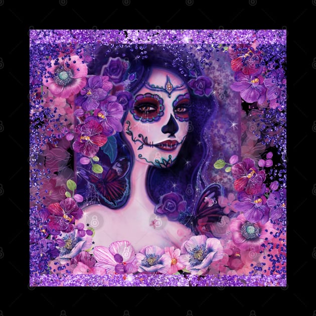 Cantania day of the dead girl with flowers by Renee Lavoie by ReneeLLavoie
