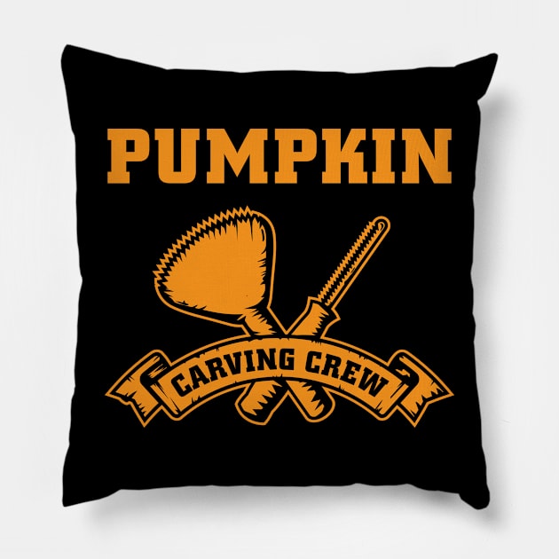 Pumpkin Carving Crew Pillow by bryankremkau