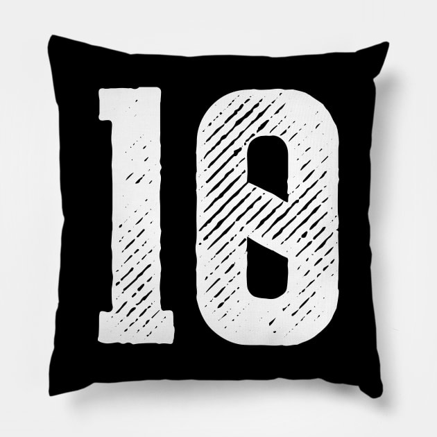 Rough Number 10 Pillow by colorsplash