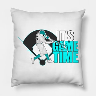 It's Game Time - Baseball (Aqua) Pillow