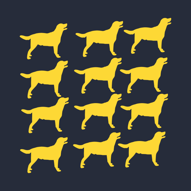 Crowd of Yellow Lab Silhouette by Jled