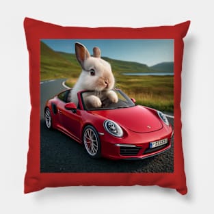 Bunny Red Porsche Pillow