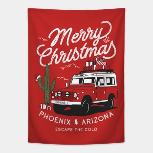 Vintage Christmas Vacation Phoenix Arizona Road Trip Tapestry