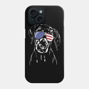 Funny Proud Doberman American Flag sunglasses Phone Case