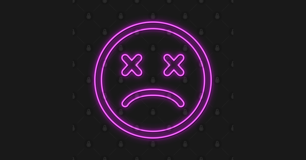 EMOJI SAD FACE NEON - Sad Face Emoji Neon Glow - Phone Case | TeePublic