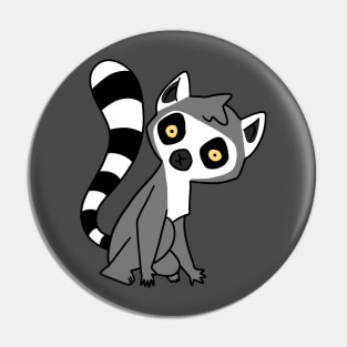 Curious Ring Tailed Lemur Pin